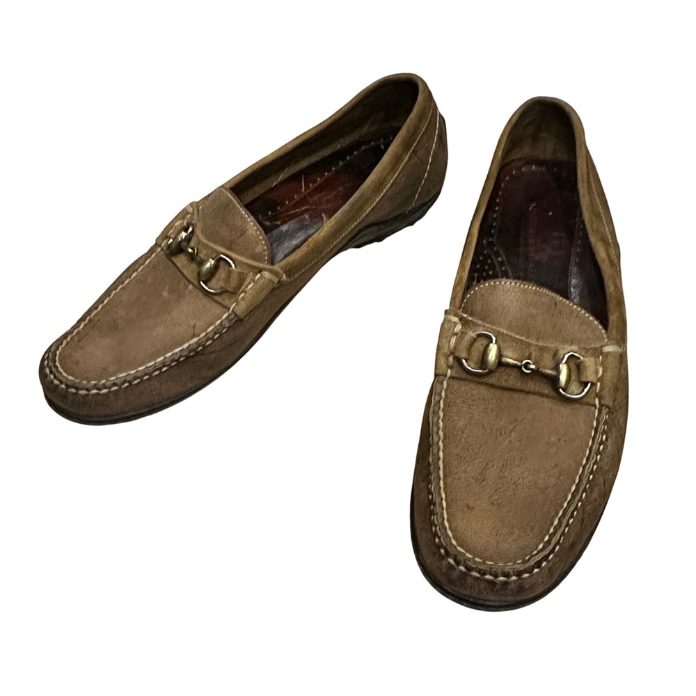 Martin Dingman Collection Mens Tan Leather Bit Loafers Vibram Sole Sz 11M Brazil